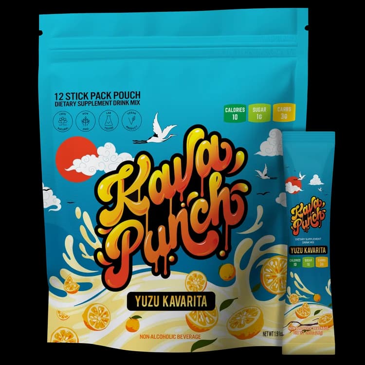 Kava Punch Yuzu Kavarita 12-stick pouch and individual packet