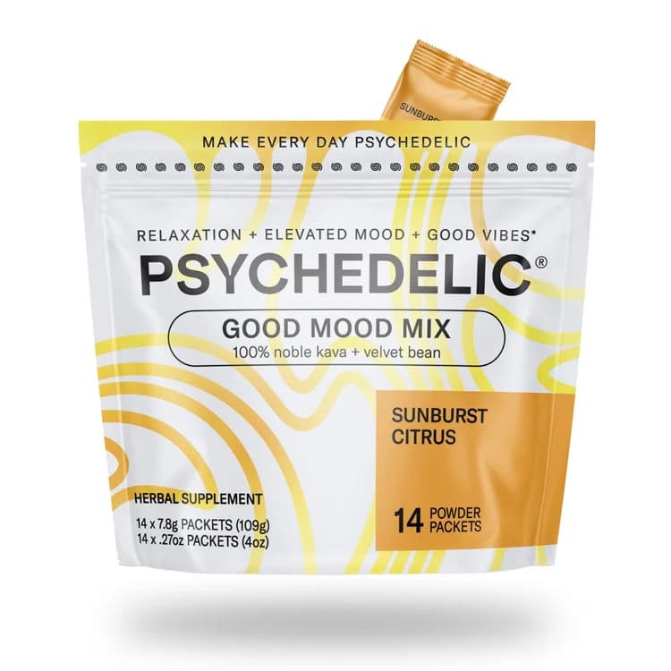 Psychedelic Water Sunburst Citrus Good Mood Mix pouch and powder stick