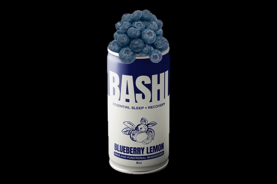 Bashi Blueberry Lemon kava and functional mushroom can
