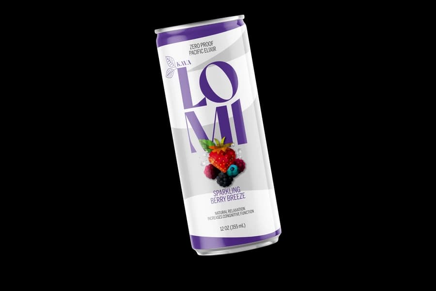 LOMI Berry Breeze sparkling kava and adaptogen can