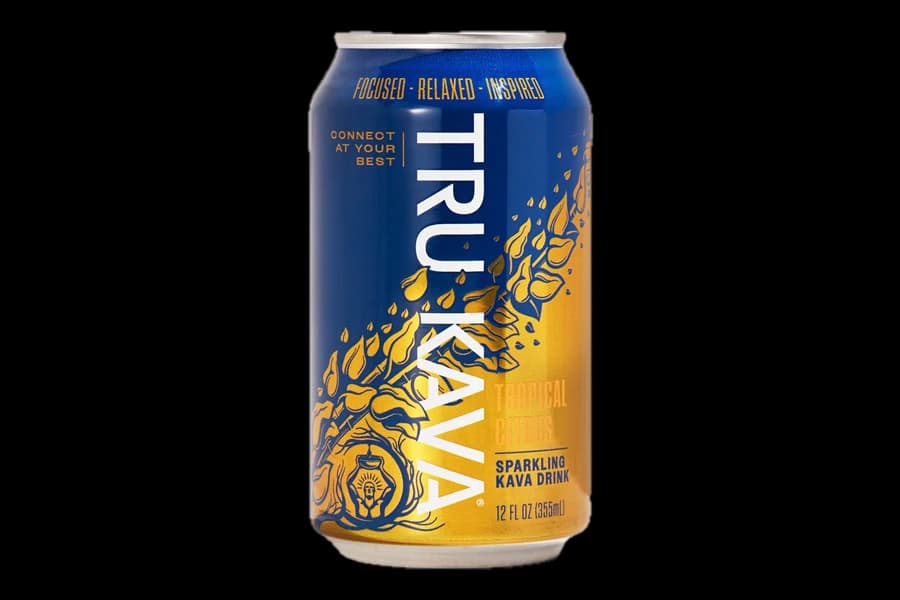 TRU KAVA Tropical Citrus sparkling kava drink can