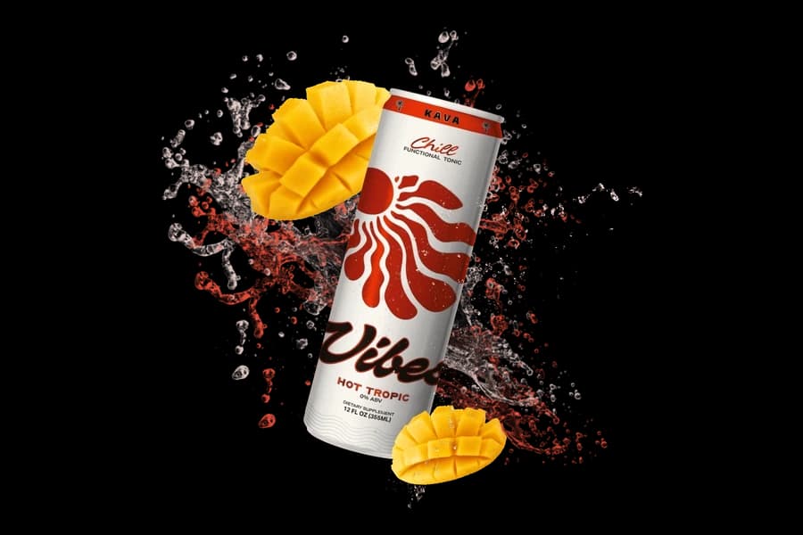 VIBES Hot Tropic mango kava drink can