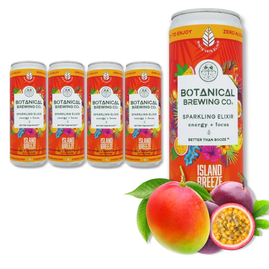 Botanical Brewing White Elixir Island Breeze cans