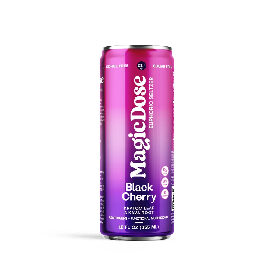 MagicDose Black Cherry euphoric seltzer can