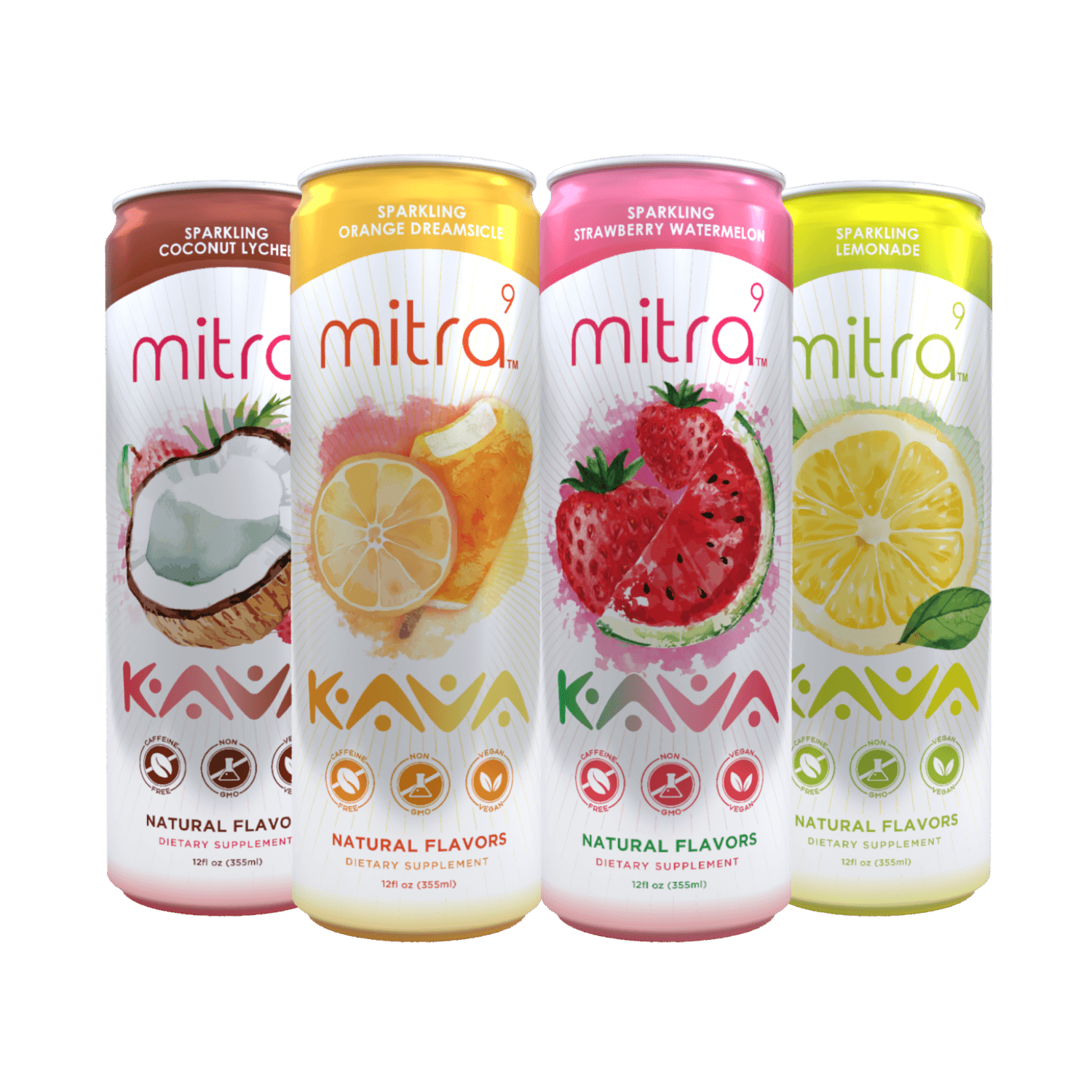 Mitra9 kava seltzer cans