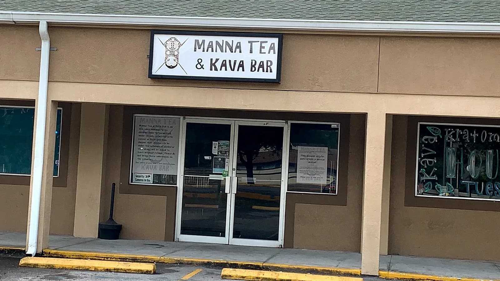 Inside or outside Manna Tea & Kava Bar