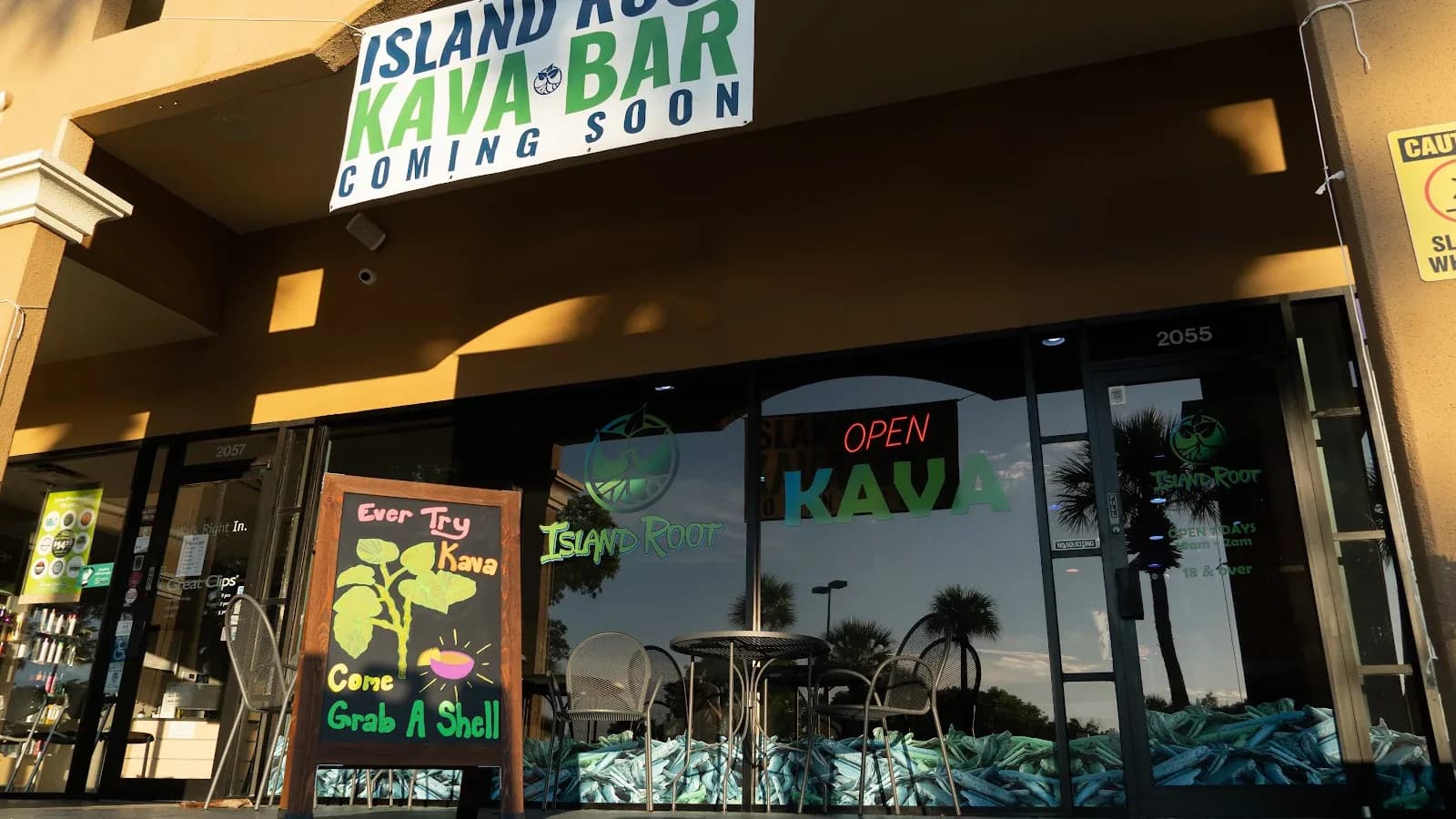 Inside or outside Island Root Kava Bar Coral Springs