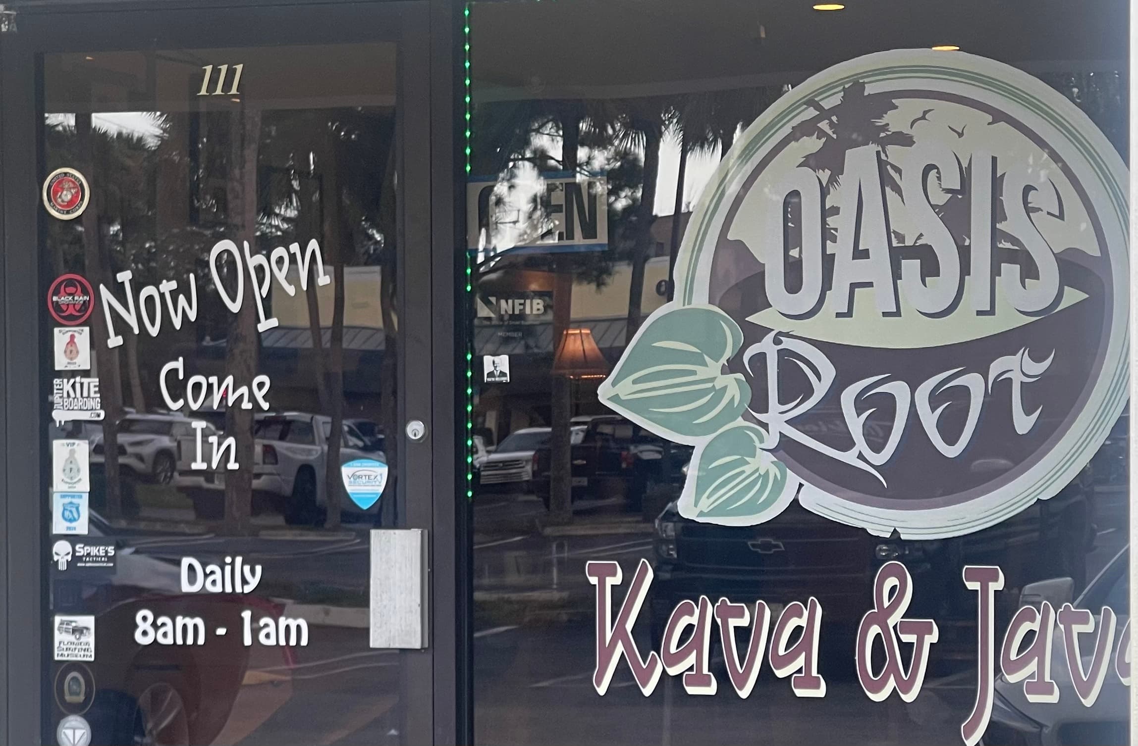 Inside or outside Oasis Root Coffee and Kava Lounge