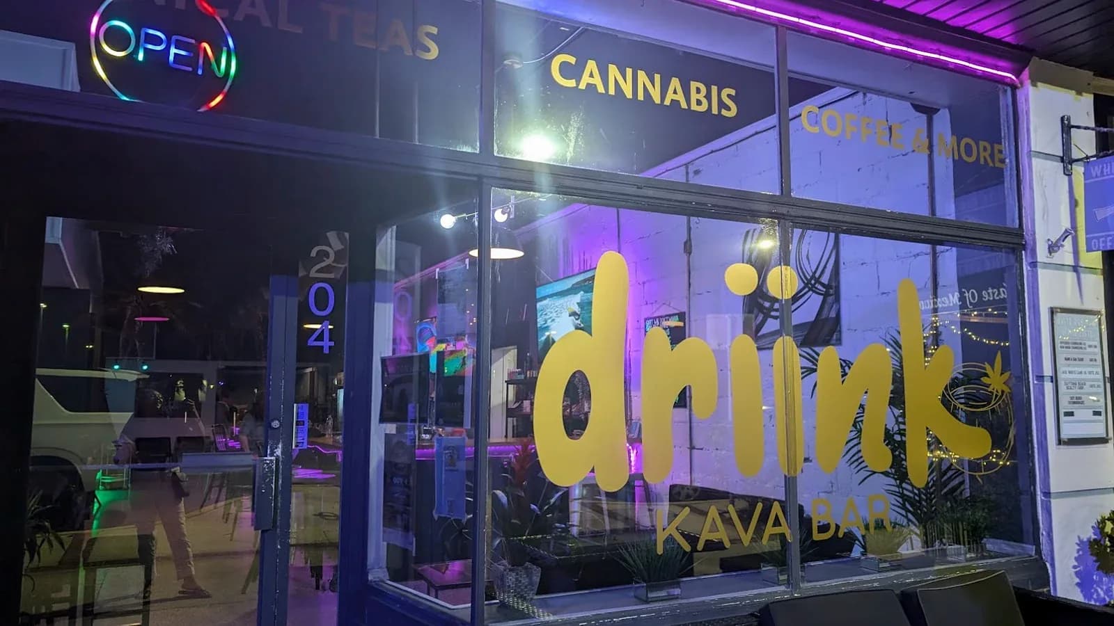 Inside or outside Driink Kava Bar