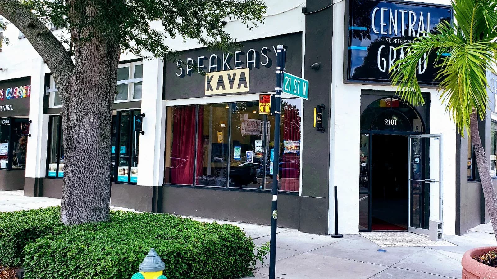 Inside or outside Speakeasy Central Kava Bar