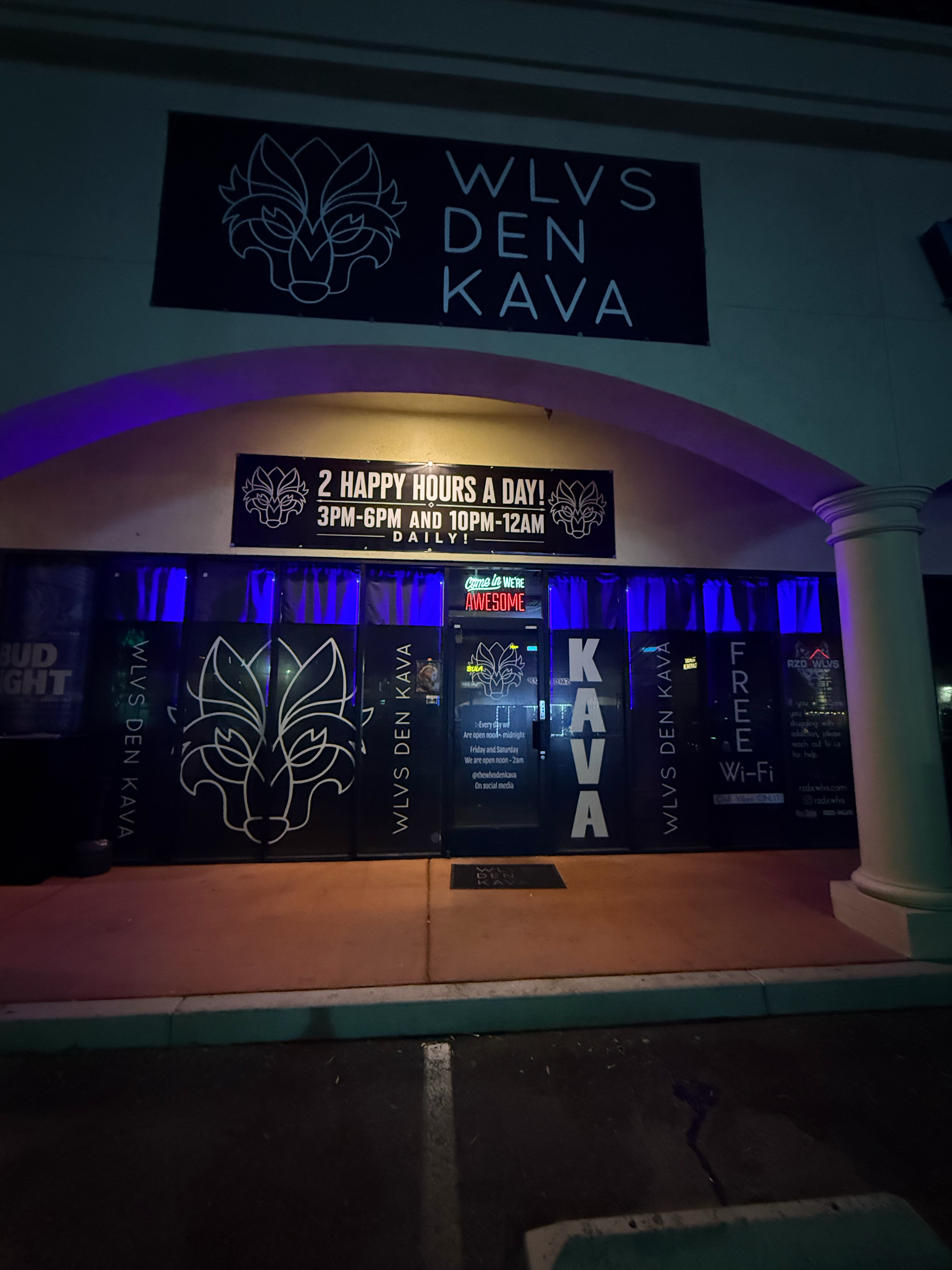 Inside or outside WLVS DEN Kava Lounge