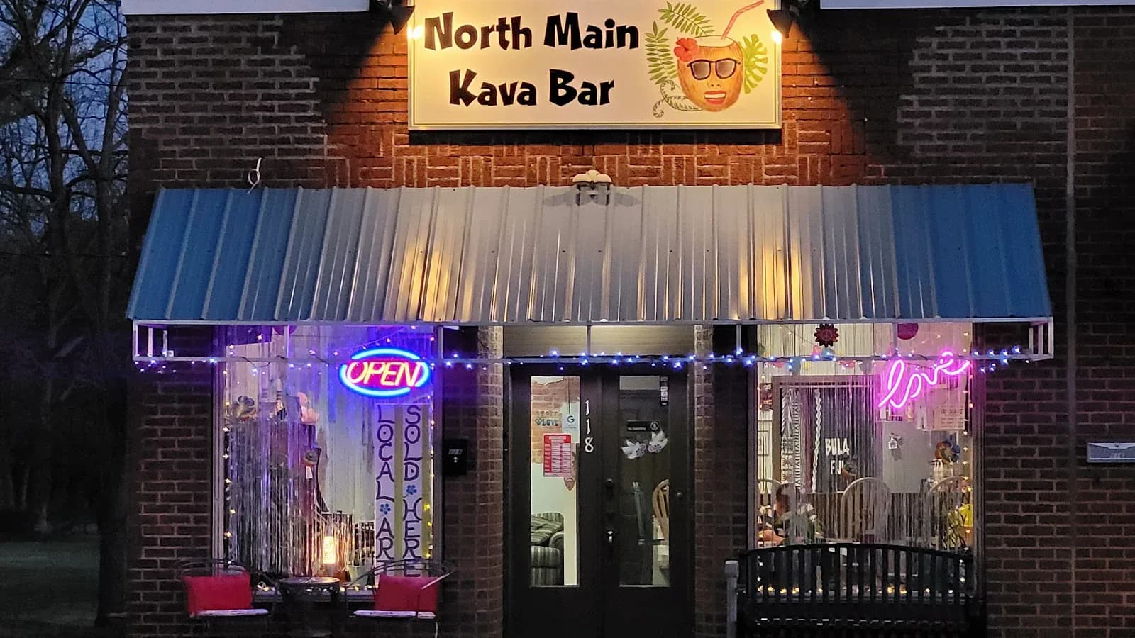 Inside or outside North Main Kava Bar