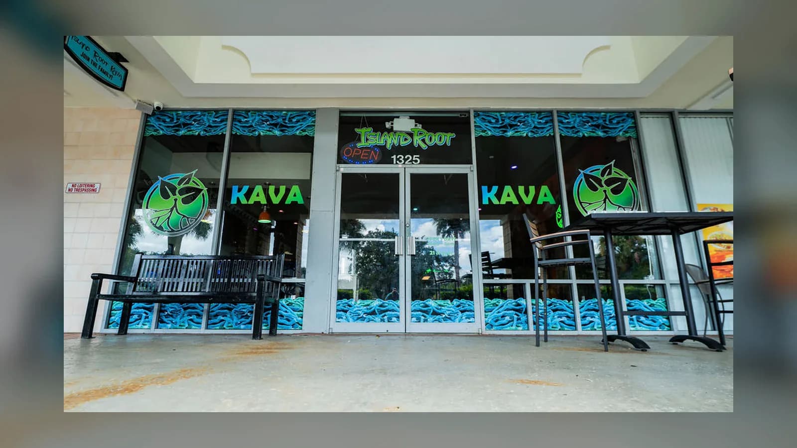 Inside or outside Island Root Kava Bar St Lucie West