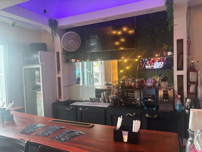 Inside or outside Kraken Kava Lounge