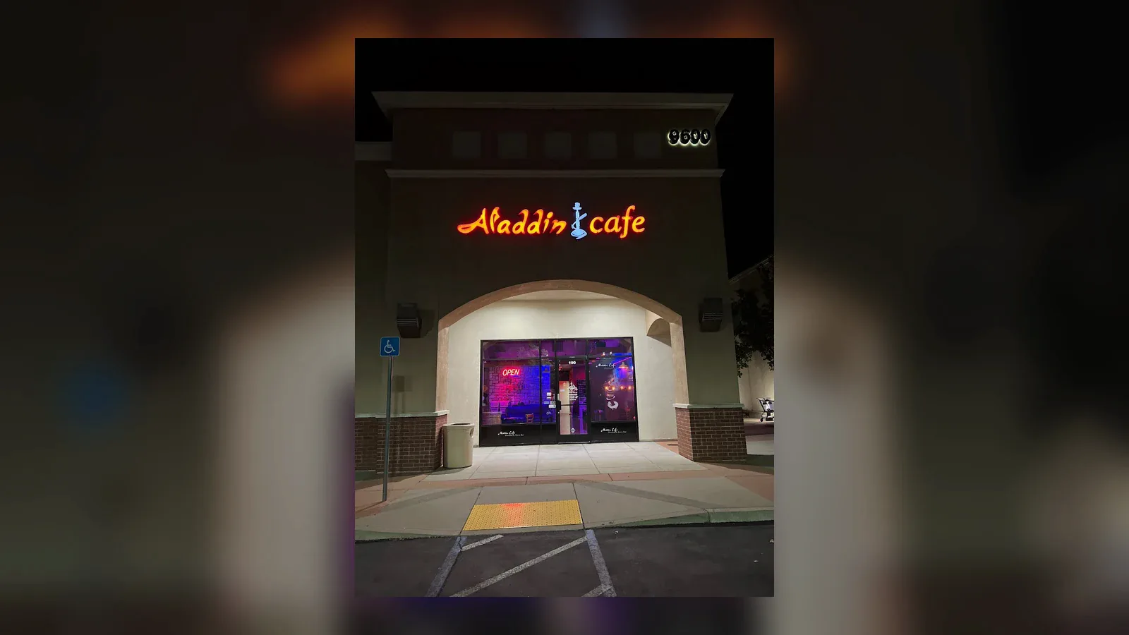 Inside or outside Aladdin Cafe Hookah & Kava Bar