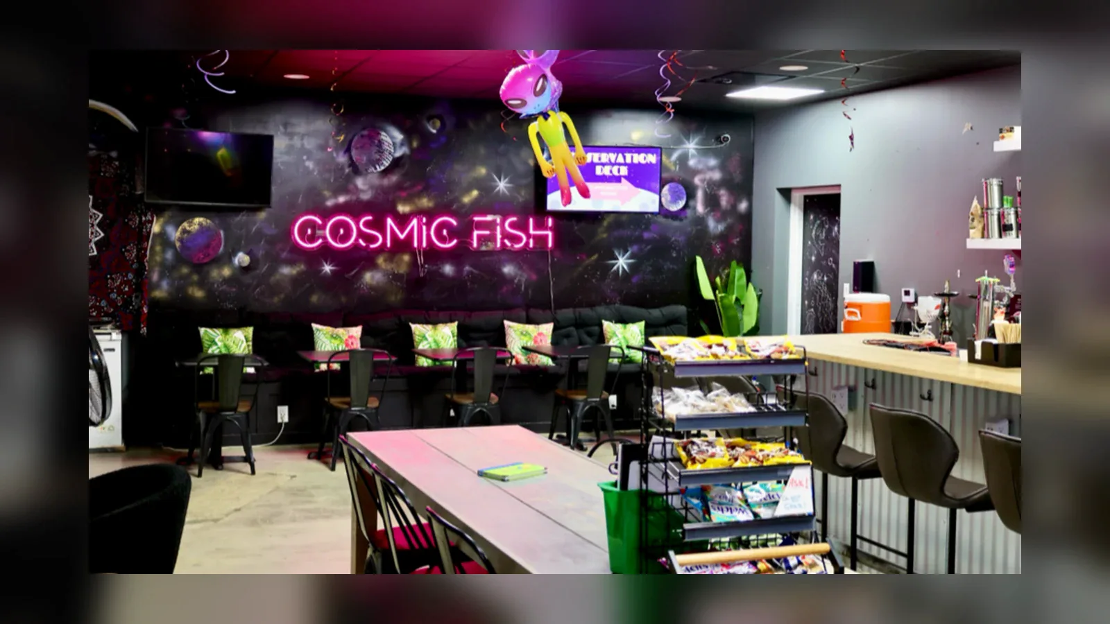 Inside or outside Cosmic Fish Kava Bar