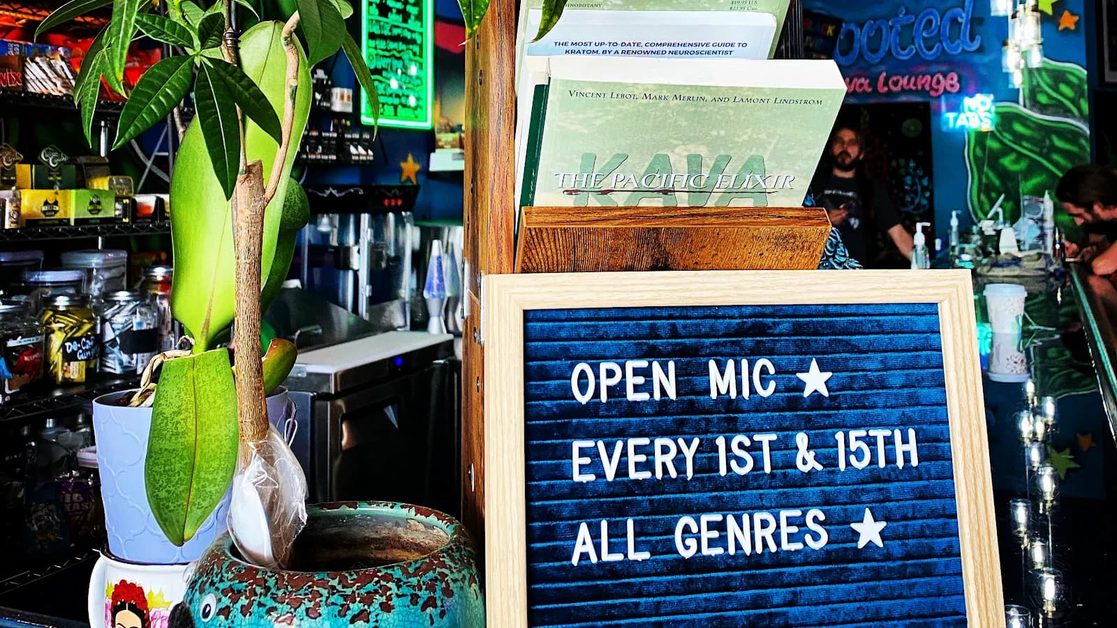 Inside or outside Rooted Kava Lounge