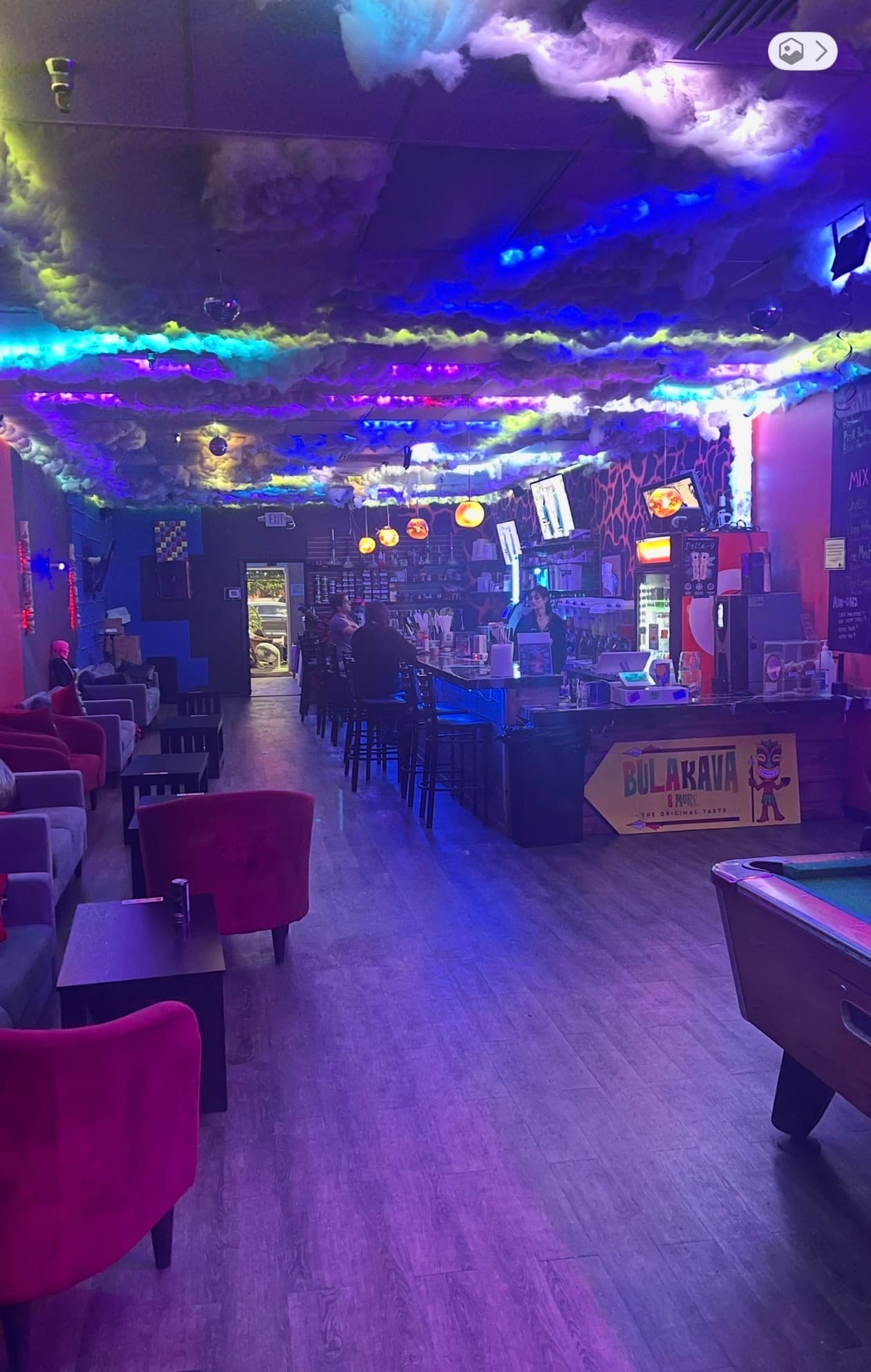 Inside or outside Riptidez Kava Bar Delray