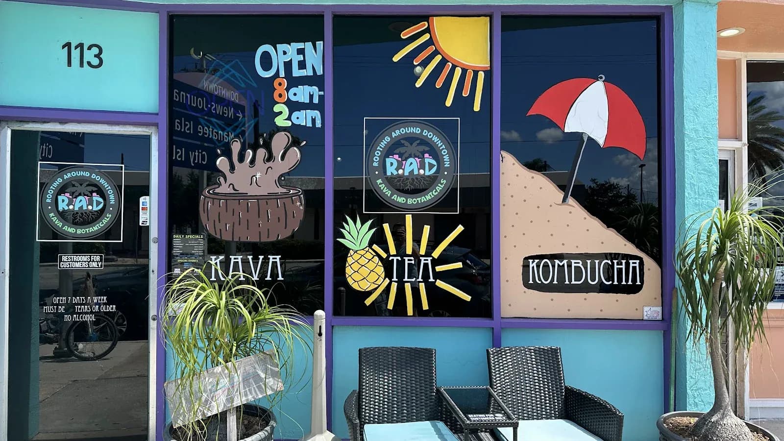 Inside or outside RAD Kava Bar ~ Rooting Around Downtown