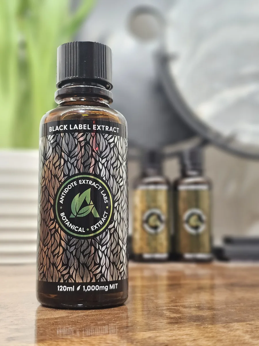 Antidote Extract Labs Black Label 120 mL kratom extract bottle