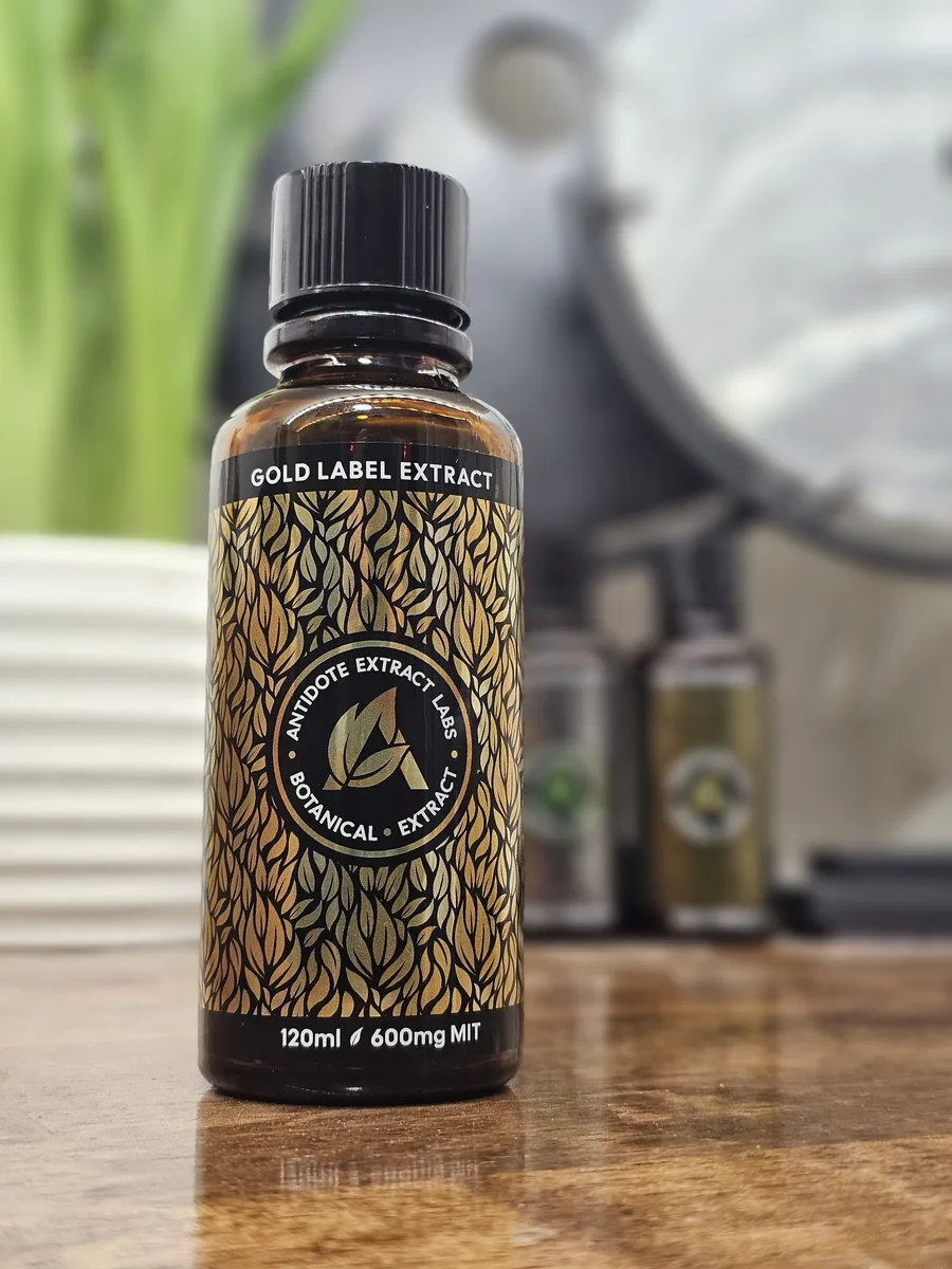 Antidote Extract Labs Gold Label 120 mL kratom extract bottle
