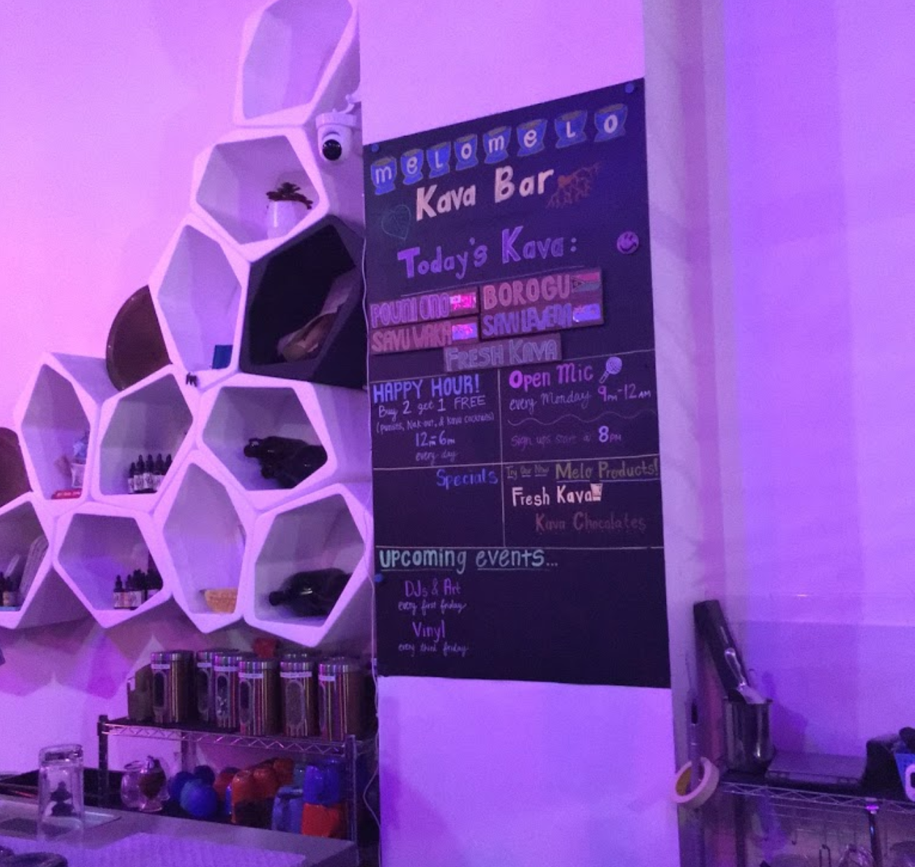 MeloMelo Kava Bar Santa Cruz Blackboard