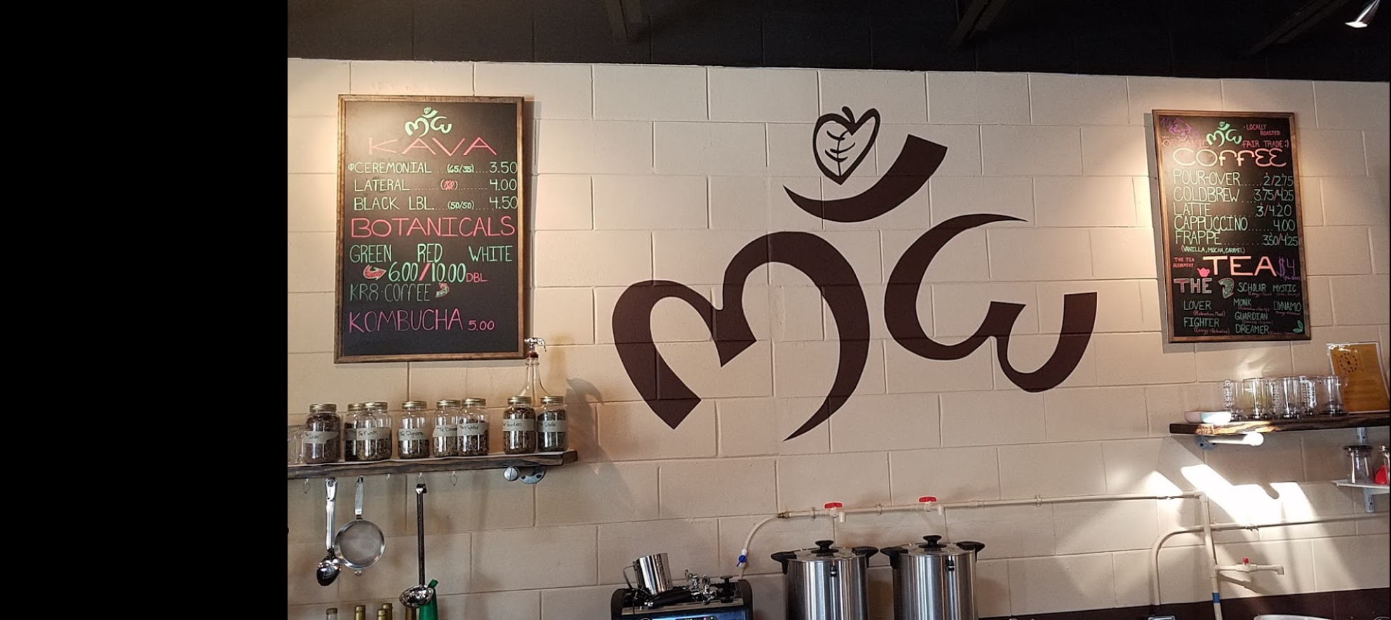 Muddy Water Kava Wall Menu